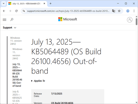 Microsoft、Windows 11 24H2/Server 2025向けパッチ「KB5064489
