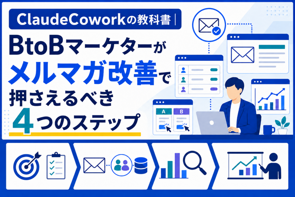 ClaudeCoworkの教科書｜BtoBマーケターがメルマガ改善で押さえるべき4つのステップ